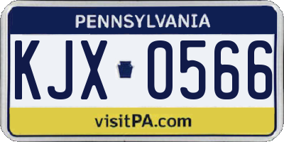 PA license plate KJX0566