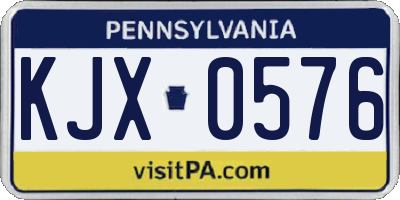 PA license plate KJX0576