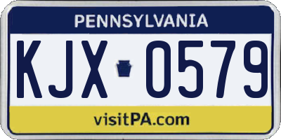 PA license plate KJX0579