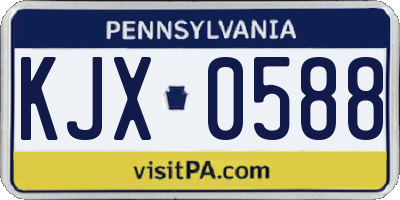 PA license plate KJX0588