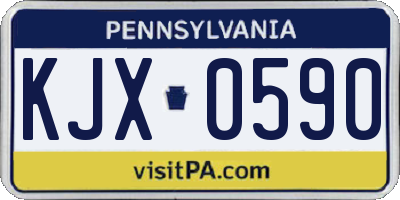 PA license plate KJX0590