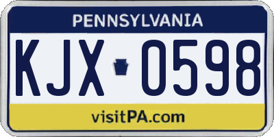 PA license plate KJX0598