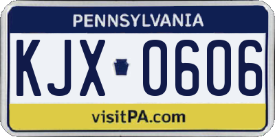 PA license plate KJX0606