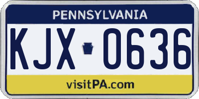 PA license plate KJX0636