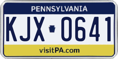 PA license plate KJX0641