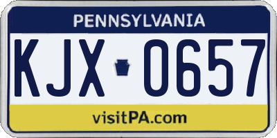 PA license plate KJX0657