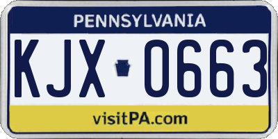 PA license plate KJX0663