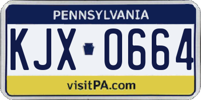 PA license plate KJX0664