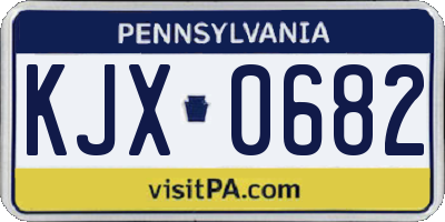 PA license plate KJX0682
