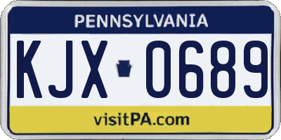 PA license plate KJX0689