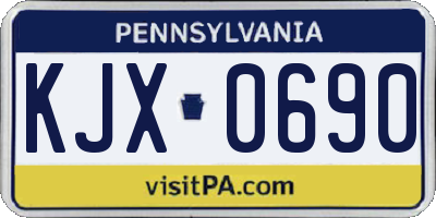 PA license plate KJX0690