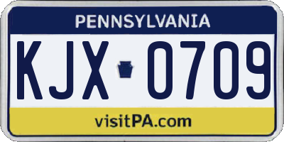PA license plate KJX0709