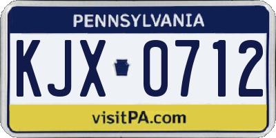 PA license plate KJX0712