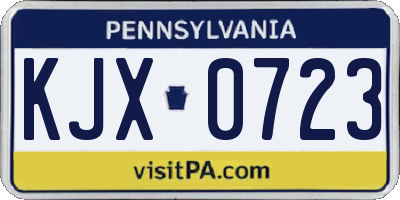 PA license plate KJX0723