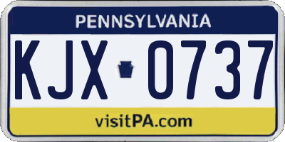 PA license plate KJX0737