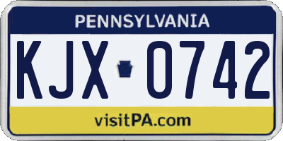 PA license plate KJX0742