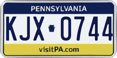 PA license plate KJX0744