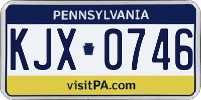 PA license plate KJX0746