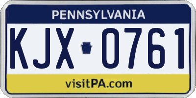 PA license plate KJX0761