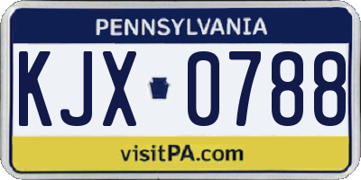 PA license plate KJX0788