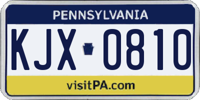 PA license plate KJX0810