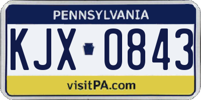 PA license plate KJX0843