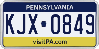 PA license plate KJX0849