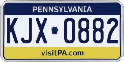 PA license plate KJX0882