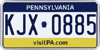 PA license plate KJX0885