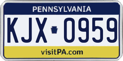 PA license plate KJX0959