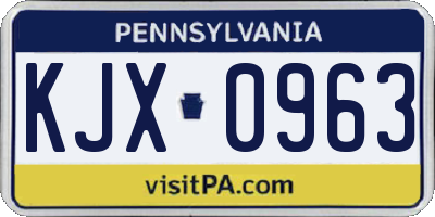 PA license plate KJX0963