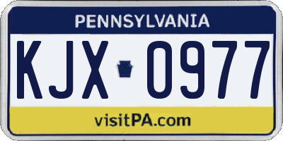PA license plate KJX0977