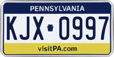 PA license plate KJX0997