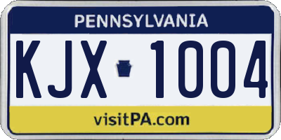 PA license plate KJX1004