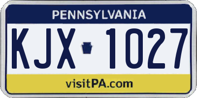 PA license plate KJX1027