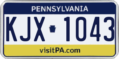 PA license plate KJX1043