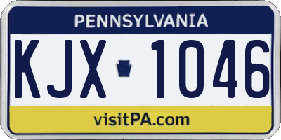 PA license plate KJX1046