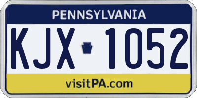 PA license plate KJX1052