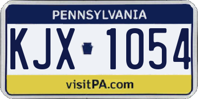 PA license plate KJX1054