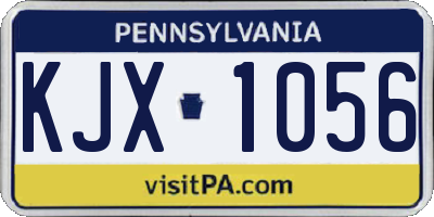 PA license plate KJX1056