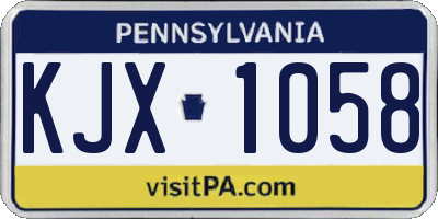 PA license plate KJX1058
