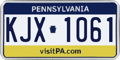 PA license plate KJX1061
