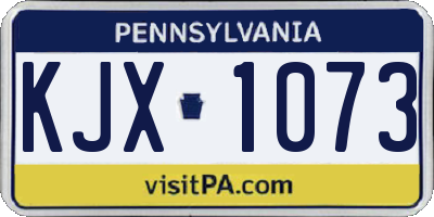 PA license plate KJX1073