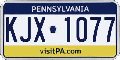 PA license plate KJX1077