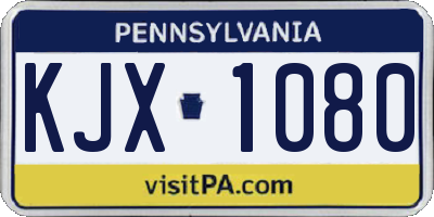 PA license plate KJX1080