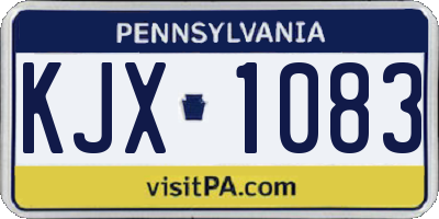 PA license plate KJX1083