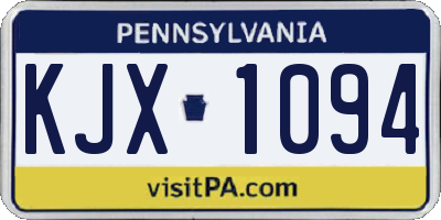 PA license plate KJX1094