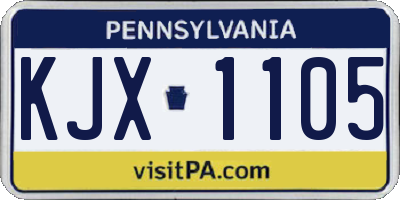 PA license plate KJX1105