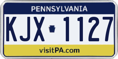 PA license plate KJX1127