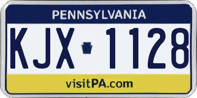 PA license plate KJX1128